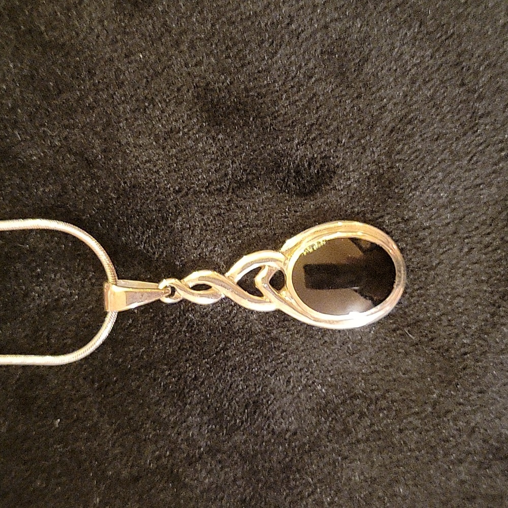 Sterling Silver With Black Onyx Pendant